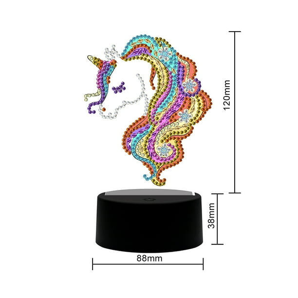 Lampara led Pintura con Diamantes Unicornio