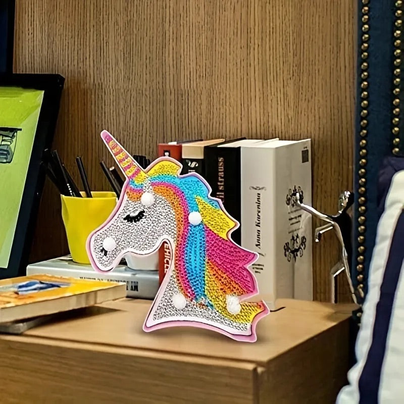 Lampara Pintura con Diamantes Unicornio