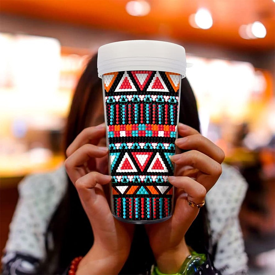 Vaso Pintura con Diamantes Diseño