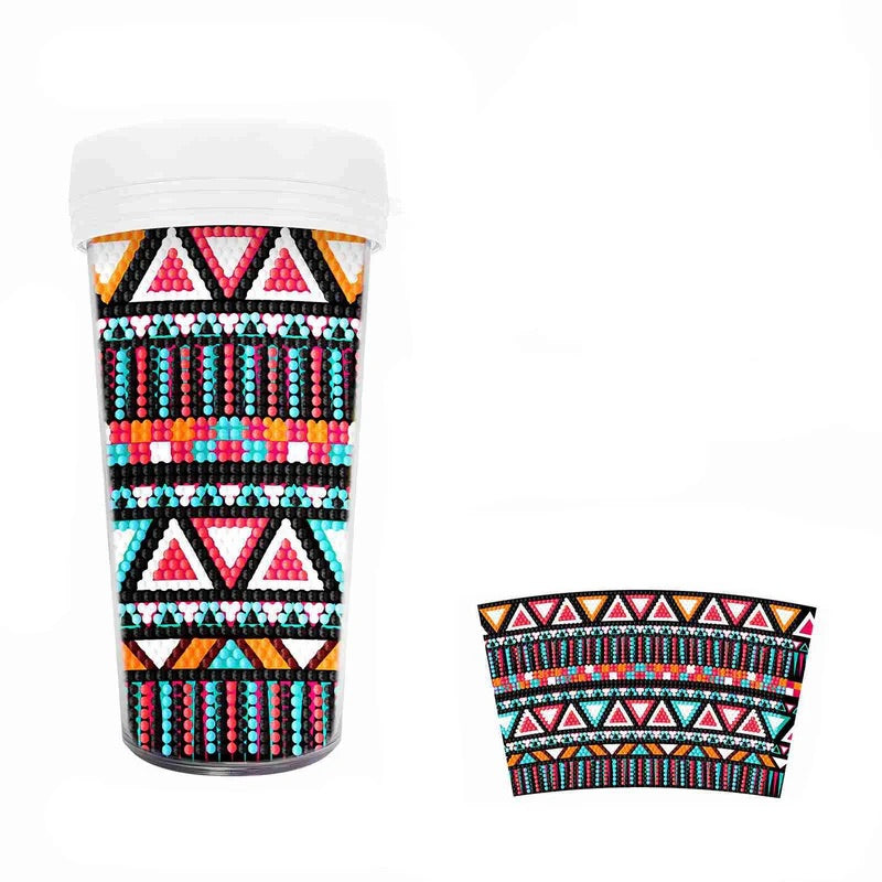 Vaso Pintura con Diamantes Diseño