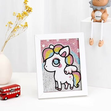 My little pony Blanco Pintura con Diamantes para Niños + Marco 18x18