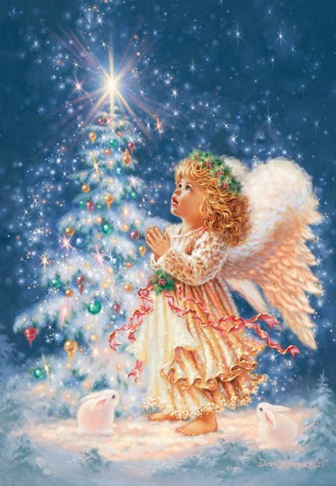 Angel nieve Arte con diamantes 30x40