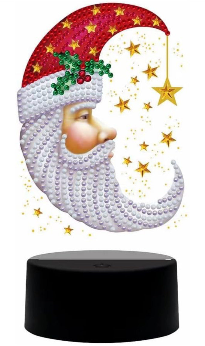 Lampara led Pintura con Diamantes Rostro Papá Noel