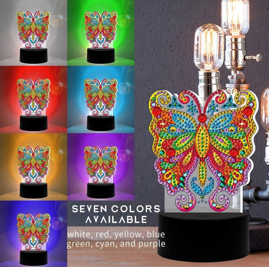 Lampara led Pintura con Diamantes Mariposa