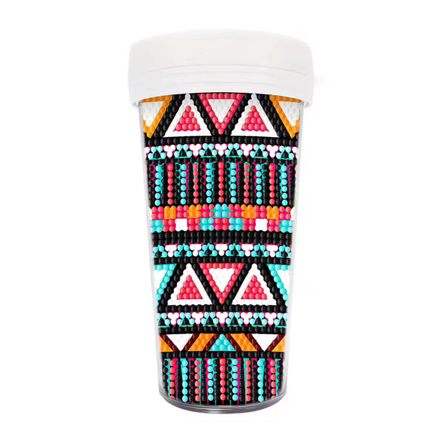 Vaso Pintura con Diamantes Diseño