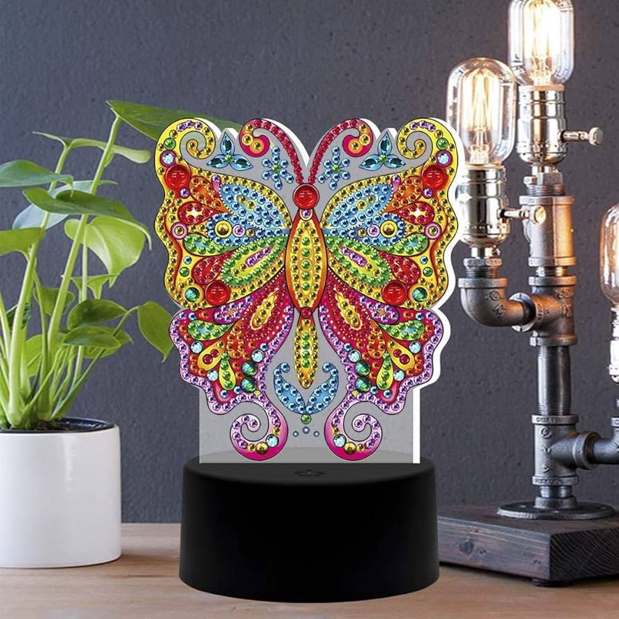 Lampara led Pintura con Diamantes Mariposa