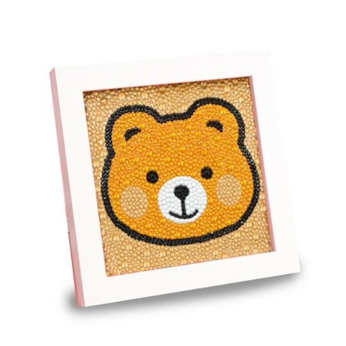 Oso Pintura con Diamantes para Niños + Marco 18x18