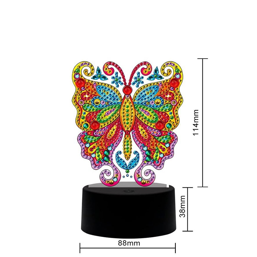 Lampara led Pintura con Diamantes Mariposa
