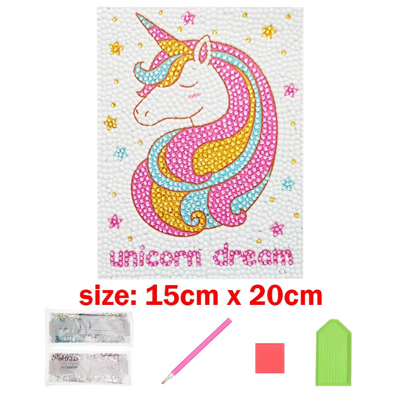 Unicorn Dream Pintura con Diamantes para Niños + Marco 18x18
