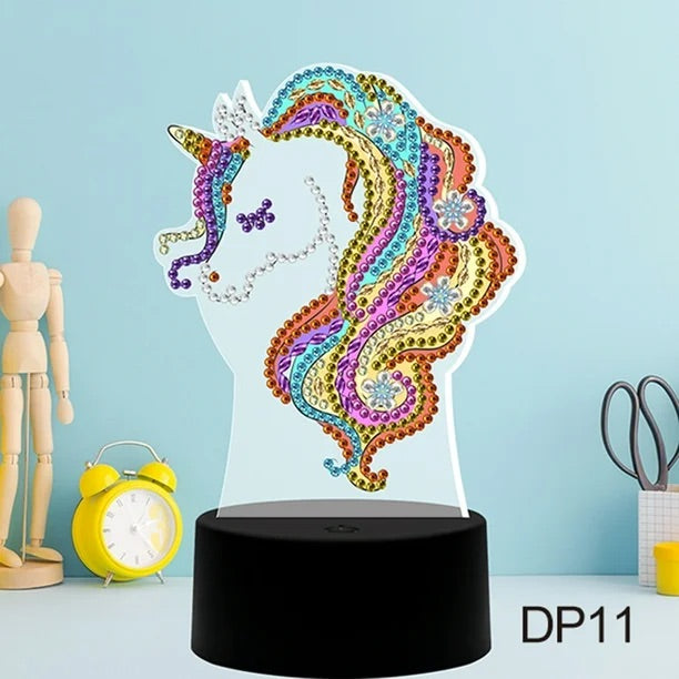 Lampara led Pintura con Diamantes Unicornio