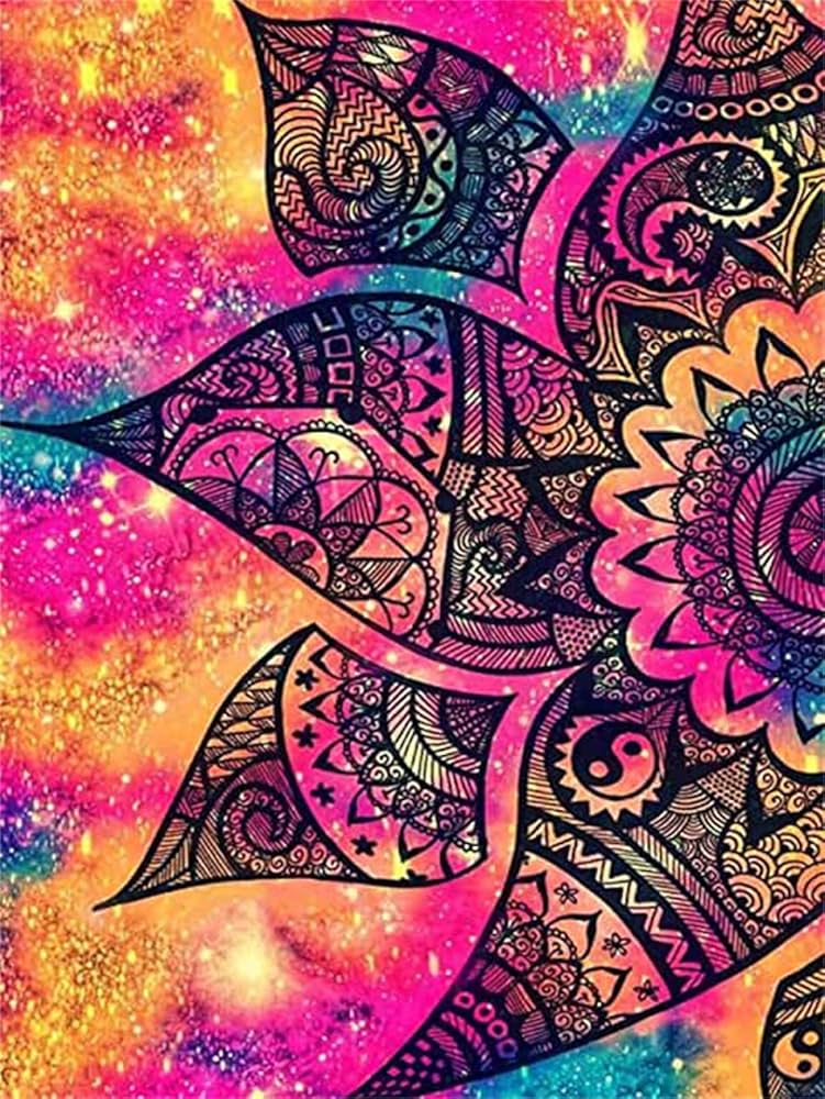 Mandala Vertical Arte con diamantes 30x40