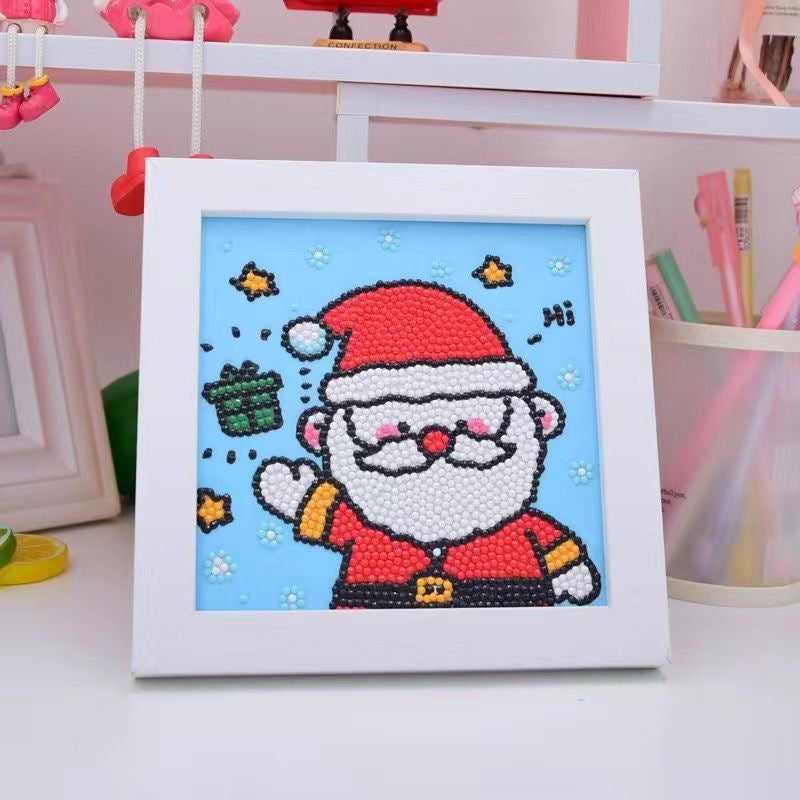 Noel chispas Pintura con Diamantes para Niños + Marco 18x18