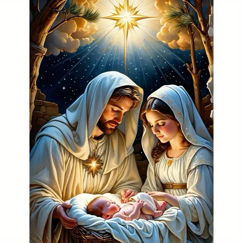 Pesebre 5 Navidad Arte con diamantes 30 x 40