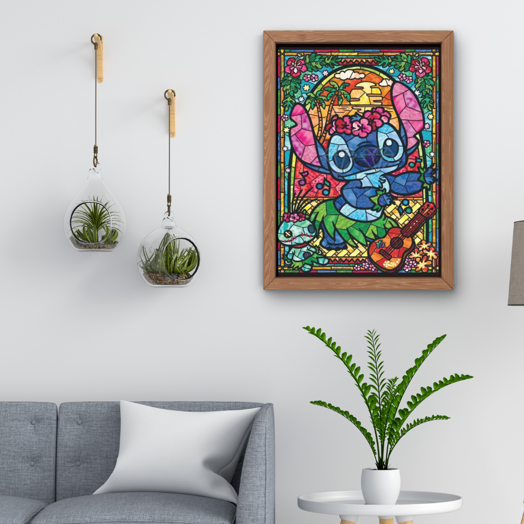 Stitch Vitral Arte con diamantes 30x40
