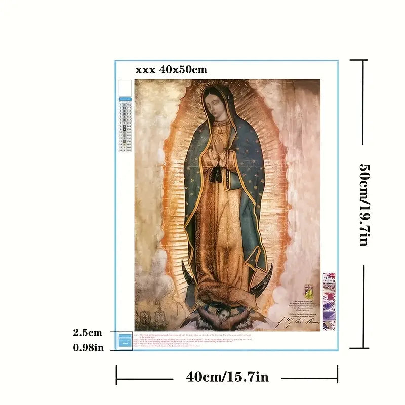 Virgen de Guadalupe Arte con diamantes 50 x 40
