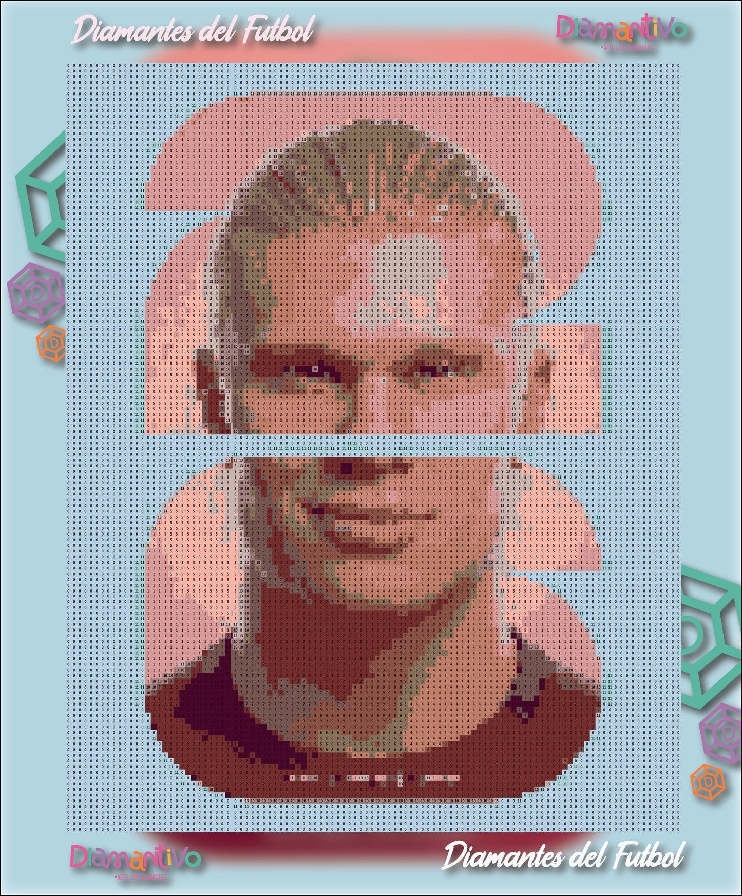 Patrón diamond painting Erling Haaland | Diamantes del Fútbol 30 x 40