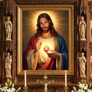 Sagrado Corazón Premium Arte con diamantes 50 x 40