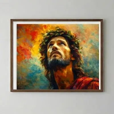 Jesús Resplandece Premium Arte con diamantes 50 x 40