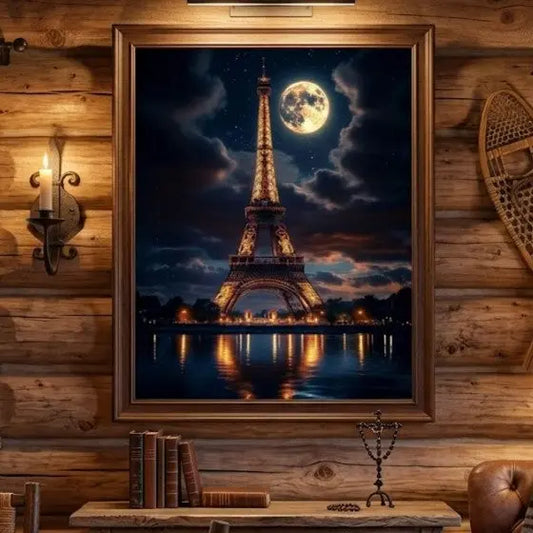 Paris Luna Premium Arte con diamantes 50 x 40
