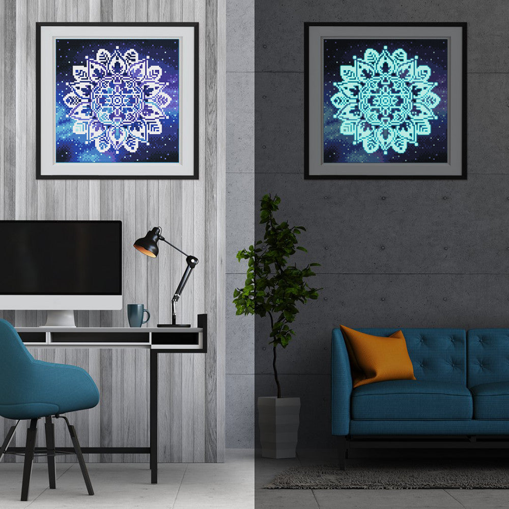 Mandala Arte con Cristales 30 x 30 Brilla en la oscuridad
