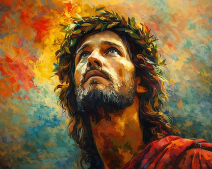 Jesús Resplandece Premium Arte con diamantes 50 x 40