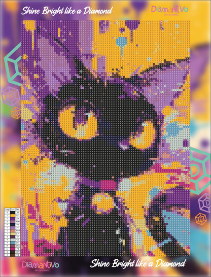 Patrón diamond painting Gato Urbano | Animales by Diamantivo 30 x 40