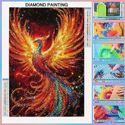 Ave Fenix Arte con diamantes 30 x 40