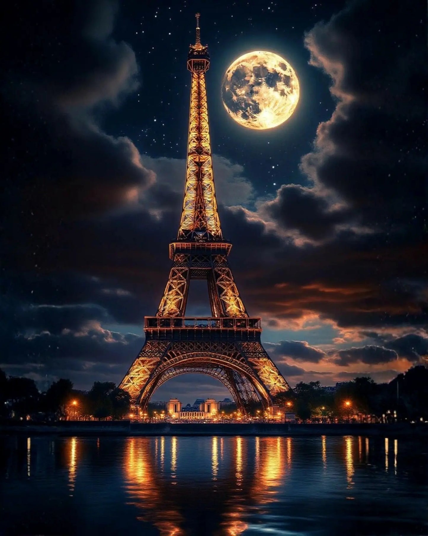 Paris Luna Premium Arte con diamantes 50 x 40