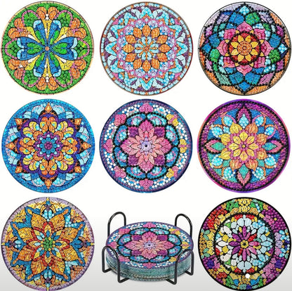 Porta Vasos Mandala x 8 + Soporte