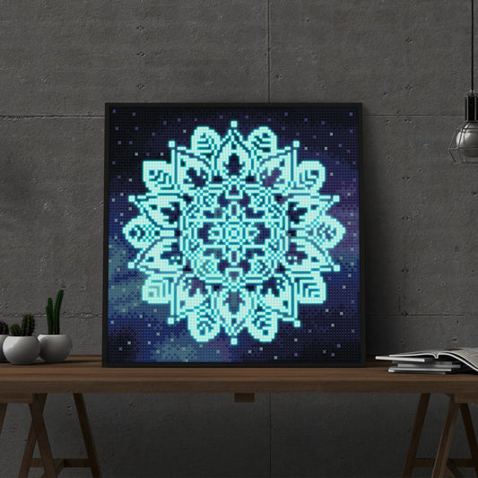Mandala Arte con Cristales 30 x 30 Brilla en la oscuridad