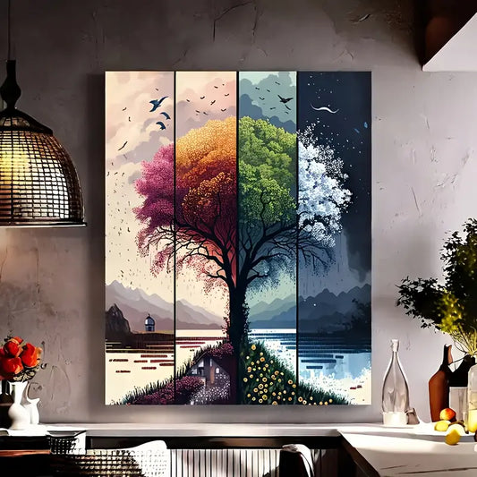 Arbol Estaciones Arte con diamantes 30x40 Diamante Cuadrado