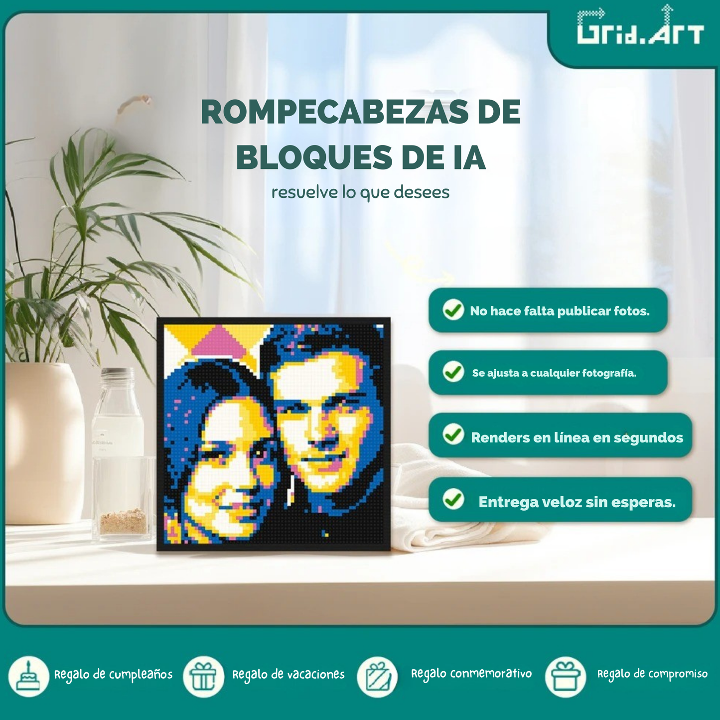 Bloques Pixel Art Personalizados – Convierte tu foto en arte único
