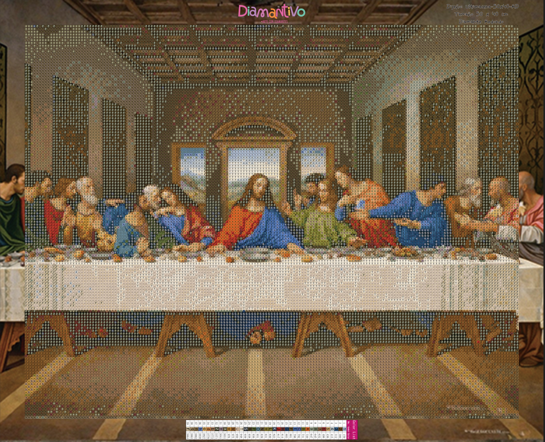Ultima Cena Premium Arte con diamantes 50 x 40