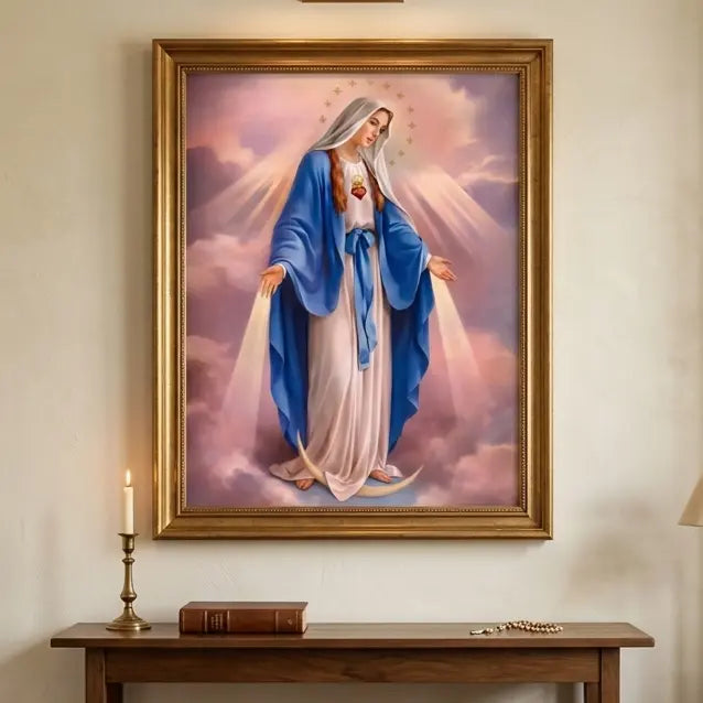 Virgen de la Milagrosa Premium Arte con diamantes 50 x 40