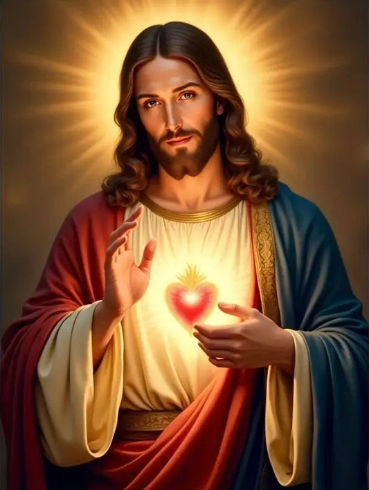 Sagrado corazón Arte con diamantes 30 x 40