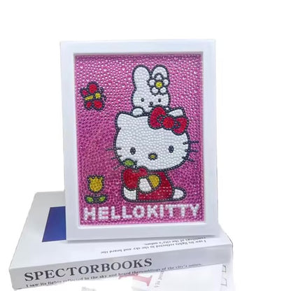 Hello kitty Conejo Pintura con Diamantes para Niños + Marco 18x18