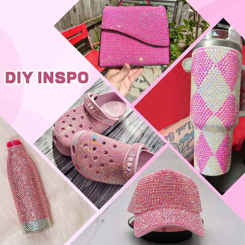 Ideas de uso del kit bedazzling en tonos rosa