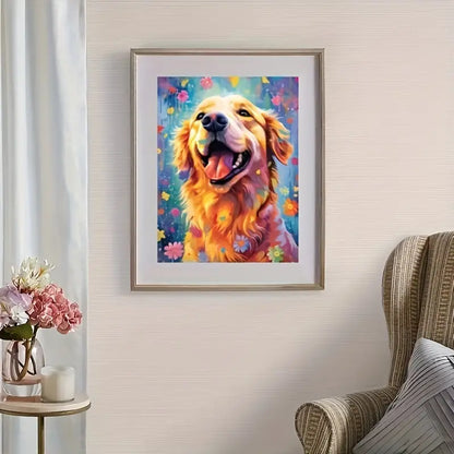 Perro Arte con diamantes 20x25