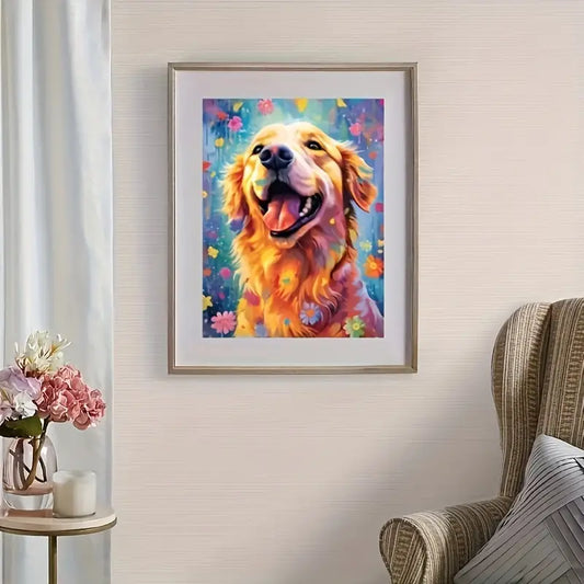 Perro Arte con diamantes 20x25