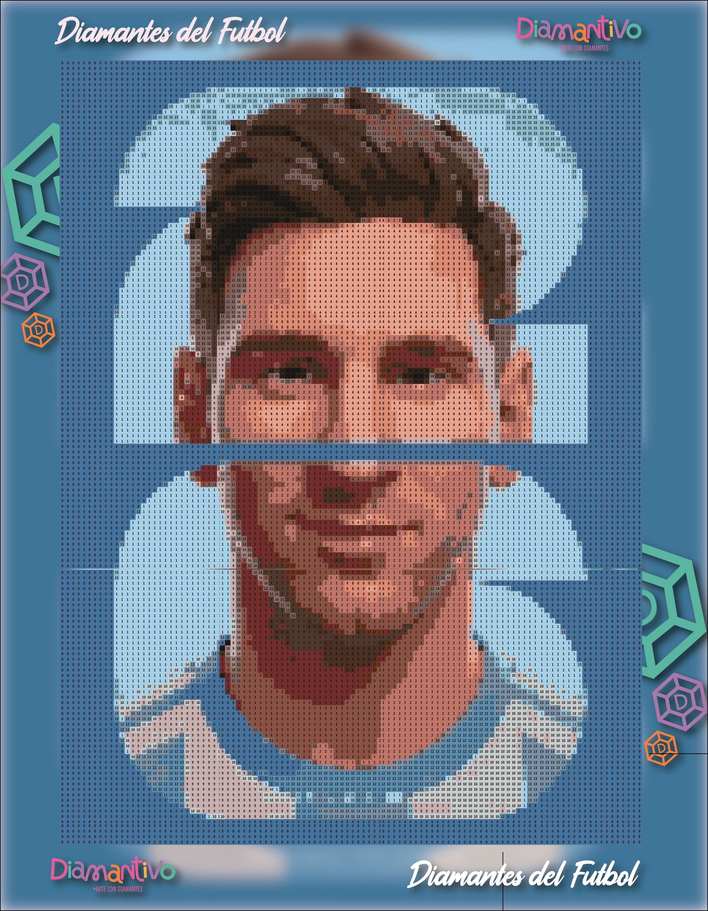 Patrón diamond painting Lionel Messi | Diamantes del Fútbol 30 x 40