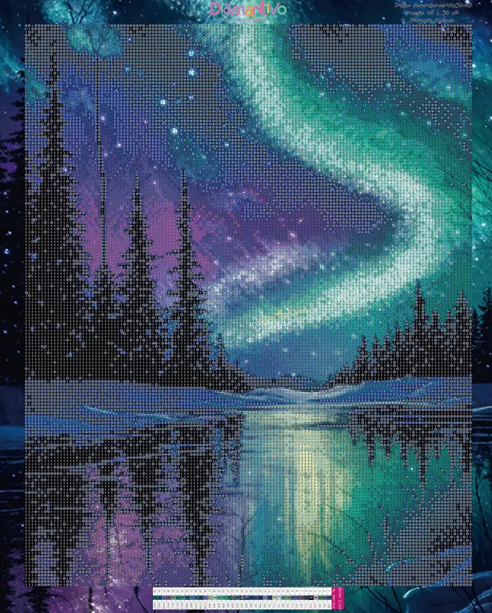 Aurora Boreal Premium Arte con diamantes 50 x 40
