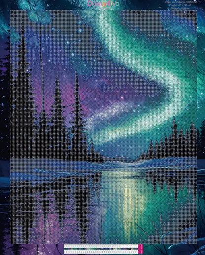 Aurora Boreal Premium Arte con diamantes 50 x 40