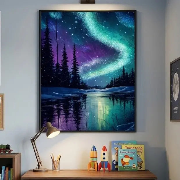 Aurora Boreal Premium Arte con diamantes 50 x 40