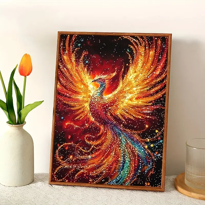 Ave Fenix Arte con diamantes 30 x 40