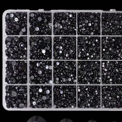 Organizador del kit bedazzling en negro, 24 compartimentos