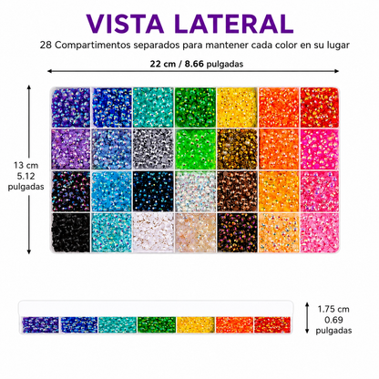 Medidas del organizador: 22 x 13 x 1,75 cm, 28 compartimentos