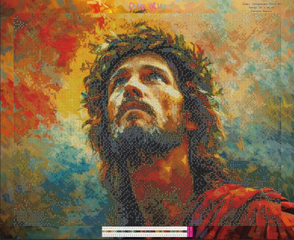 Jesús Resplandece Premium Arte con diamantes 50 x 40