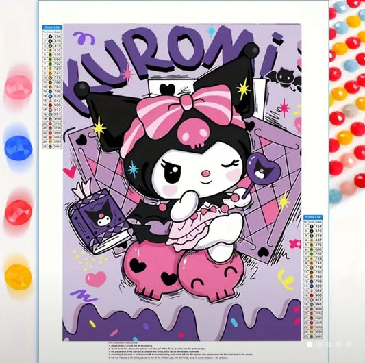 Kuromi Arte con diamantes 30x40