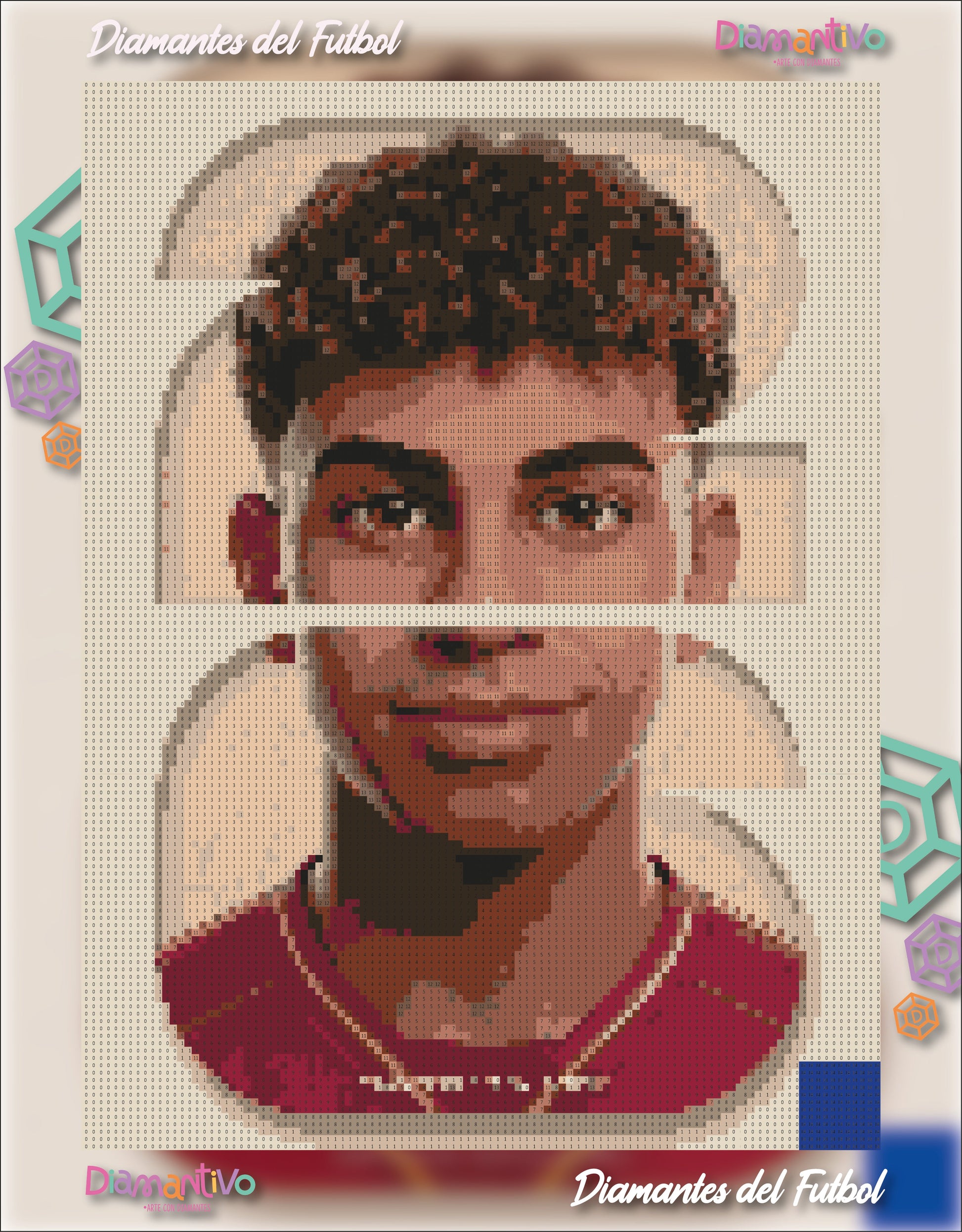 Patrón diamond painting Lamine Yamal | Diamantes del Fútbol 30 x 40