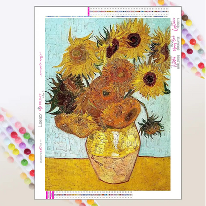 Los Girasoles Arte con diamantes 30x40